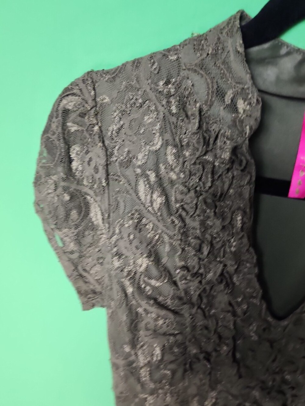VTG Y2K Heart Soul Olive Green Lace Ruffle Babydoll Blouse Top Small - Picture 5 of 10